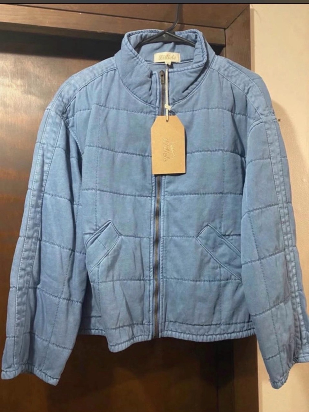 Listicle Light Blue Quilted Puffer Jacket